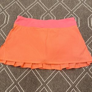Lululemon Pace Setter Skirt bleached coral stripe size 8